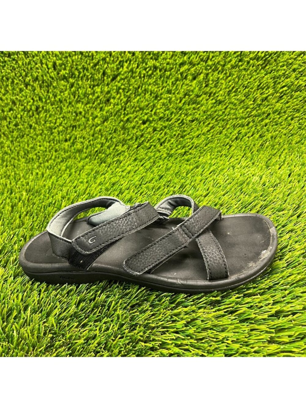 Olukai Nakue Womens Size 8 Black Beach Walking Outdoor Slingback Strappy Sandals